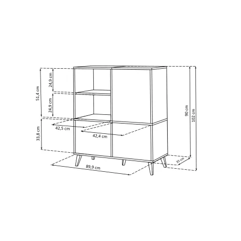 Fondi Sideboard Küchenschrank mit Weinschrank - 3